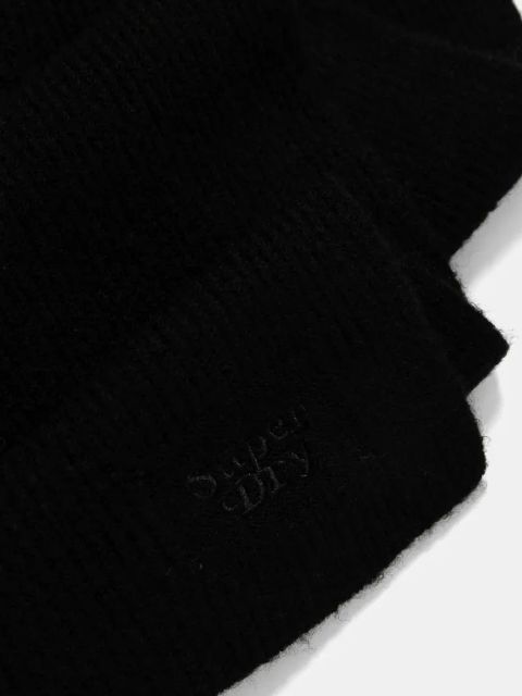 Superdry szalik z wełną kolor czarny gładki Y9310080A-02A