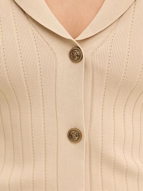 Guess kardigan FELICITY damski kolor beżowy lekki W5YR11 Z0130