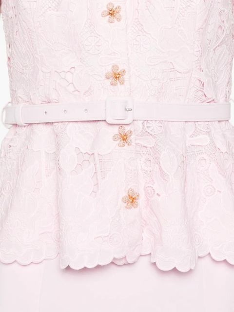 Self-Portrait lace belted dress - Pink