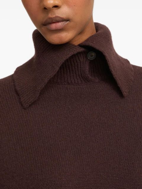 Yves Salomon cashmere collar sweater - Brown