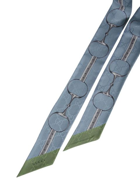 Gucci printed silk scarf - Blue - zdjęcie produktu nr 2