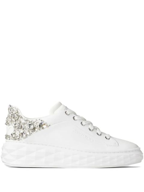 Jimmy Choo Diamond Maxi crystal-embellished sneakers - White - zdjęcie produktu nr 1