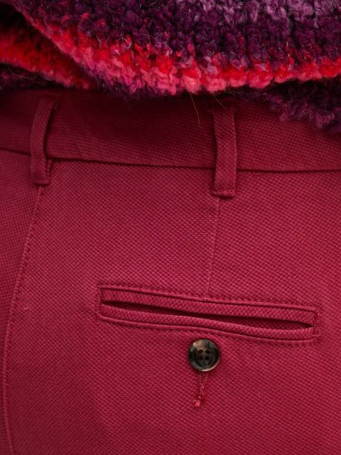 Sisley spodnie damskie kolor bordowy fason cygaretki medium waist 48M855BK7