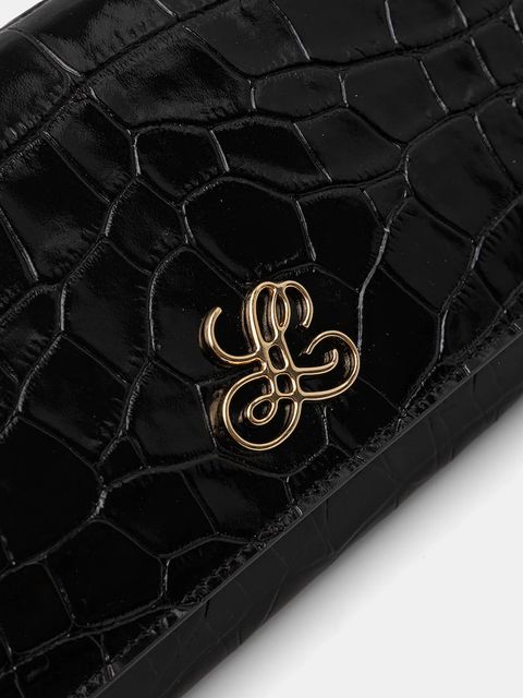 Luisa Spagnoli kopertówka skórzana kolor czarny 542509