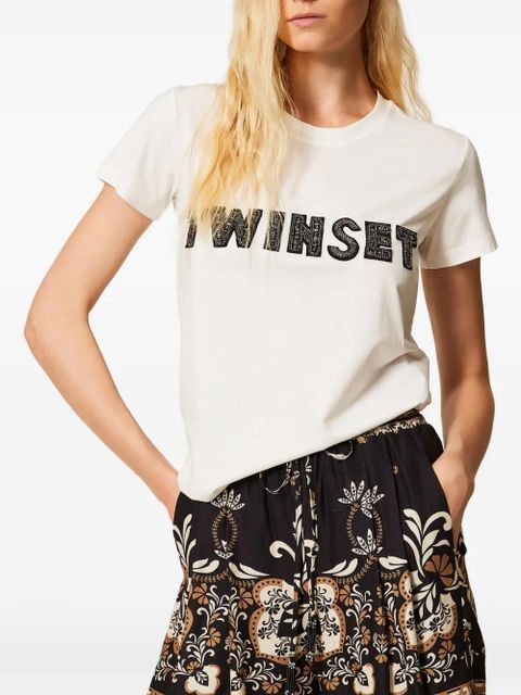 TWINSET embroidered patch logo T-shirt - White - zdjęcie produktu nr 2