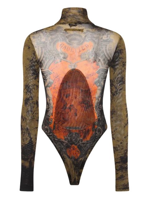 Jean Paul Gaultier graphic-print bodysuit - Black - zdjęcie produktu nr 2