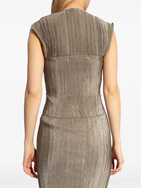 Cult Gaia Milli sweetheart-neck pleated top - Green