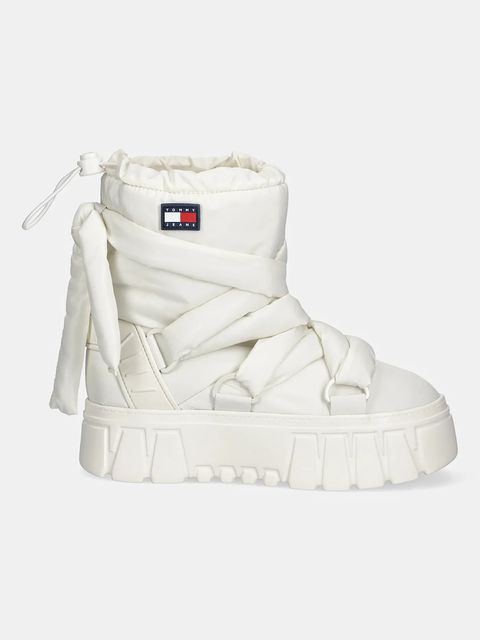 Tommy Jeans śniegowce TJW CHUNKY SNOW BOOT NYLON kolor beżowy EN0EN02842