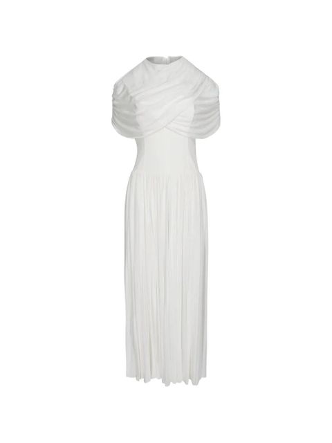 Simkhai Nancie draped pleated maxi dress - White - zdjęcie produktu nr 1