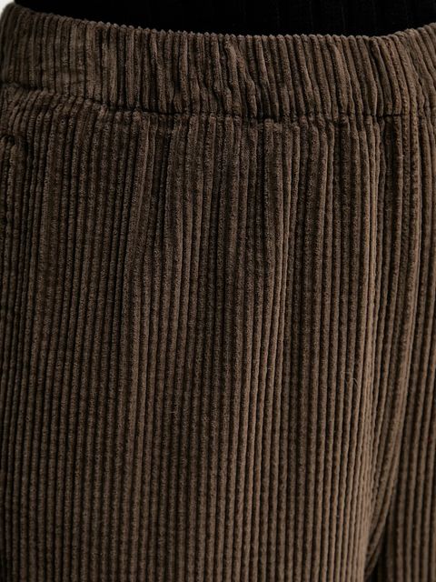 American Vintage spodnie sztruksowe kolor szary proste high waist PADO137