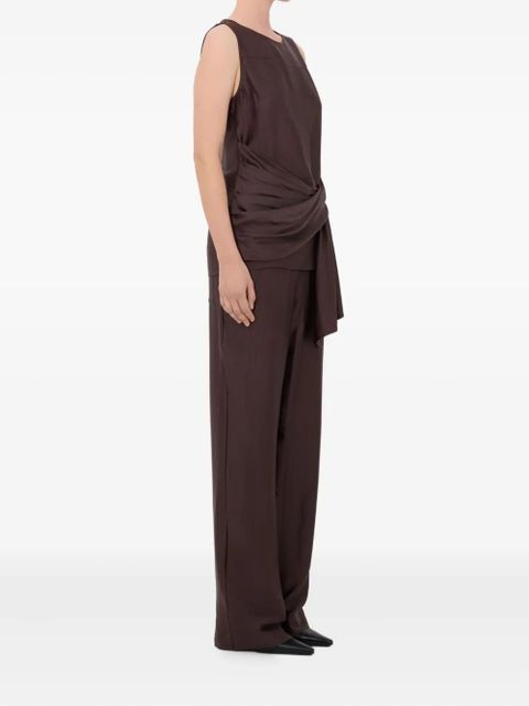 LouLou de Saison Fonda striped draped top - Brown