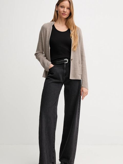 United Colors of Benetton kardigan z dodatkiem wełny kolor beżowy 1235D6934 - zdjęcie produktu nr 2