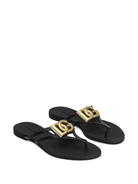 Dolce & Gabbana logo plaque flip-flops - Black - zdjęcie produktu nr 2