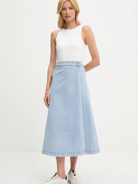 Answear.LAB spódnica jeansowa kolor niebieski midi rozkloszowana - zdjęcie produktu nr 2