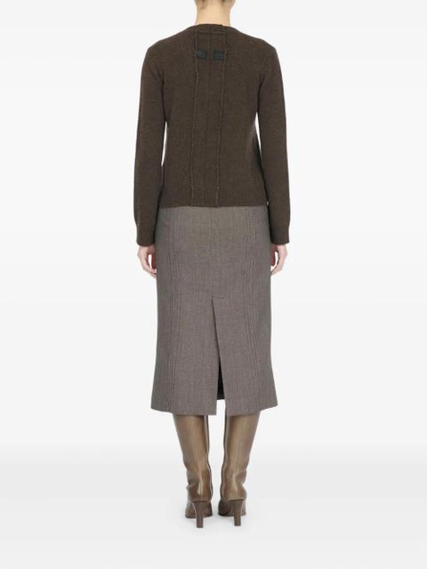 MM6 Maison Margiela V-neck wool sweater - Brown - zdjęcie produktu nr 2