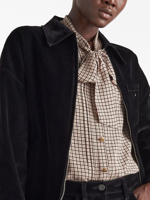 Prada velvet denim blouson jacket - Black