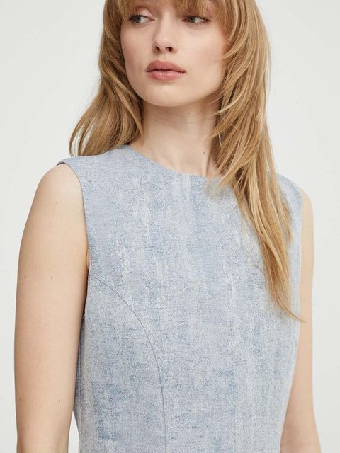 Tiger Of Sweden sukienka z domieszką lnu Kasie