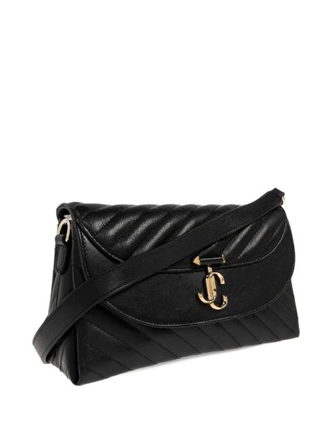 Jimmy Choo Avn curve chevron top-handle shoulder bag - Black