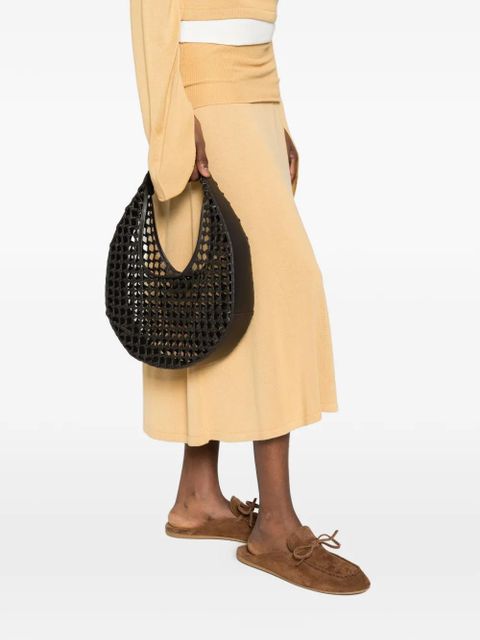 STAUD Moon woven tote bag - Brown