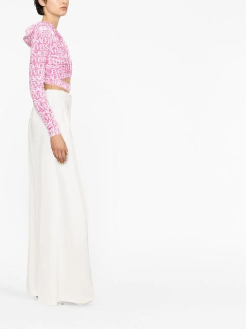 Versace Versace All-Over velvet cropped hoodie - Pink - zdjęcie produktu nr 2