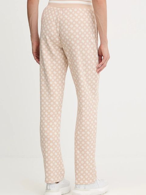 Guess spodnie dresowe NEW AGGIE damskie kolor beżowy wzorzyste V5YB20 KB212