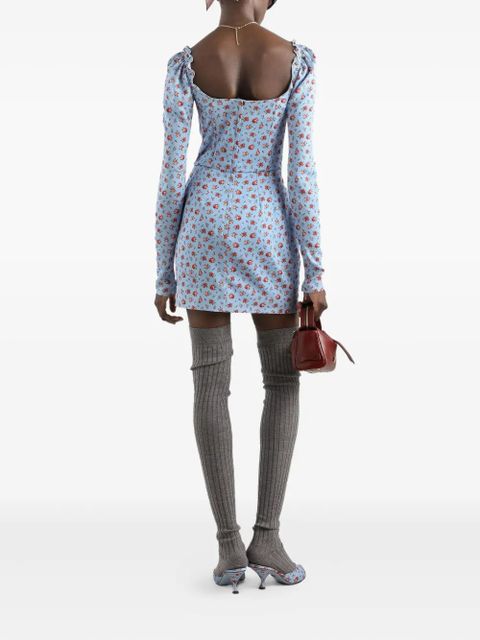 Dolce & Gabbana long-sleeve floral dress - Blue