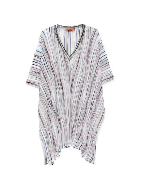 Missoni striped V-neck poncho - White - zdjęcie produktu nr 1