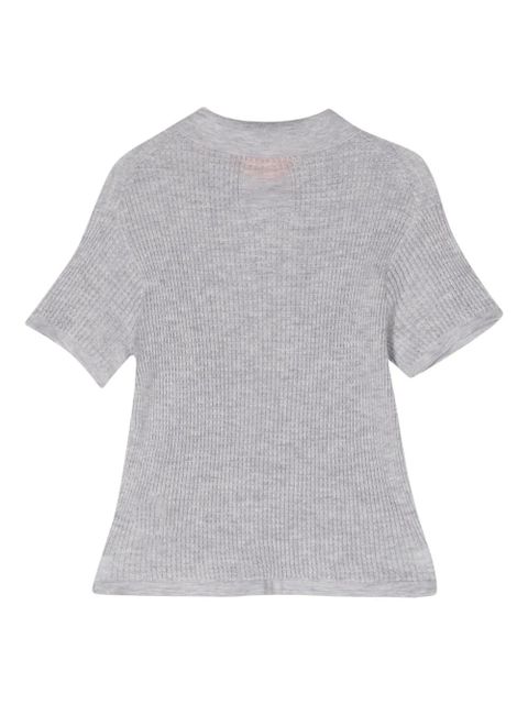 Guest In Residence Shrunken cashmere polo top - Grey - zdjęcie produktu nr 2