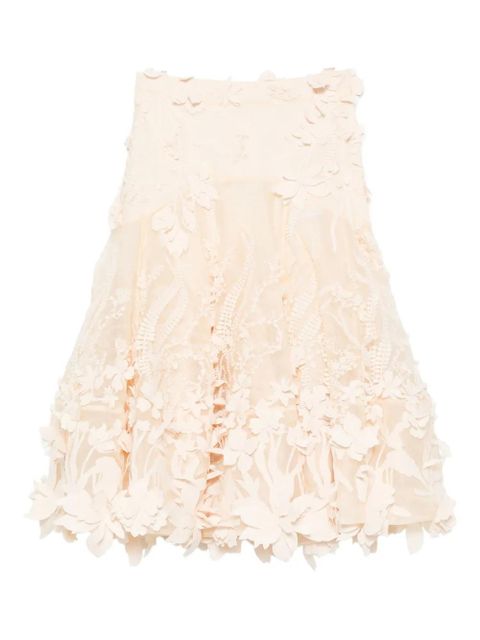 ZIMMERMANN floral-applique midi skirt - Neutrals - zdjęcie produktu nr 1