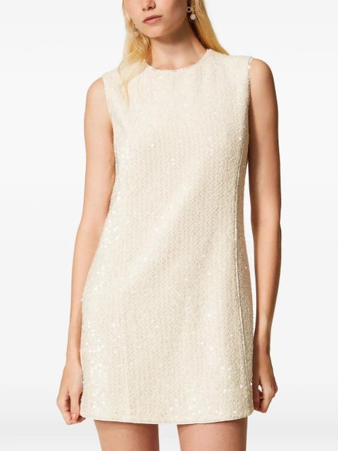 TWINSET bouclé sequinned mini dress - Neutrals - zdjęcie produktu nr 2
