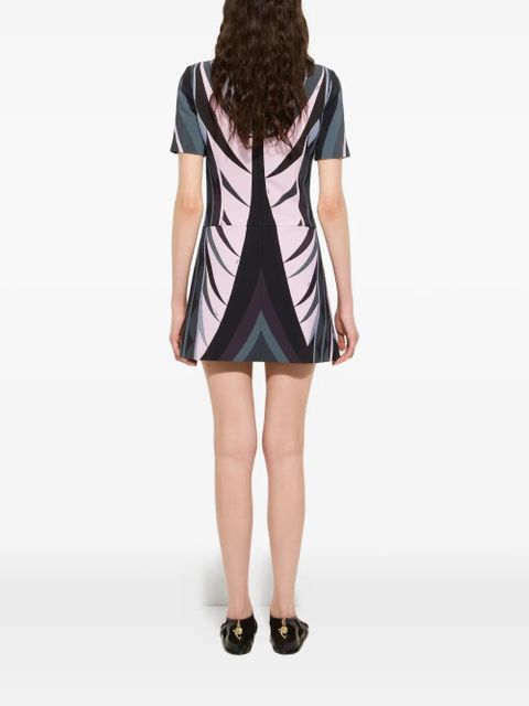 PUCCI volute-print flared dress - Blue