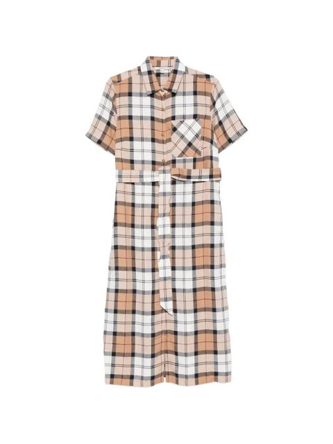 Barbour Fern belted check midi dress - Brown - zdjęcie produktu nr 1