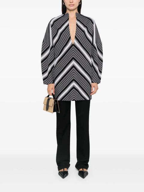 Missoni plunging V-neck oversized-sleeve mini dress - Black - zdjęcie produktu nr 2