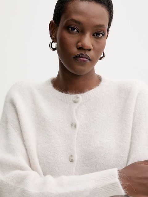 Marella kardigan z dodatkiem alpaki damski kolor beżowy 2523346072200 - zdjęcie produktu nr 2