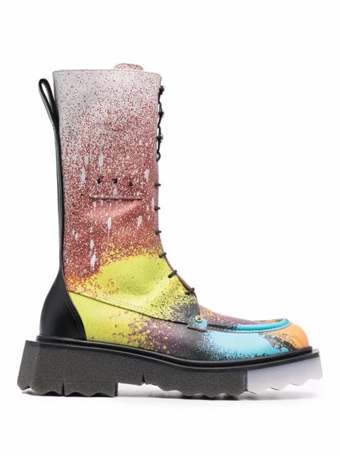 Off-White Sponge paint splatter-effect boots - Black - zdjęcie produktu nr 1