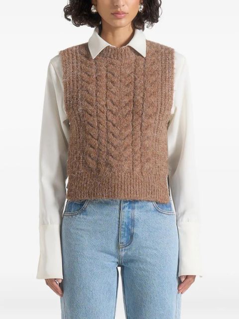 Manière De Voir Danya cable tie knit top - Neutrals