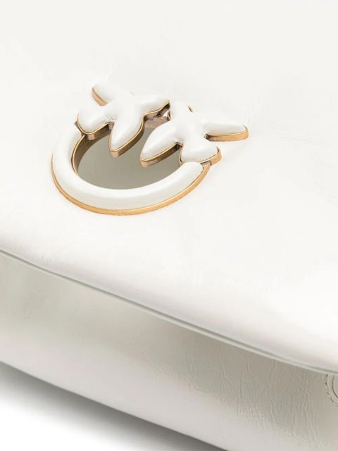 PINKO Love leather crossbody bag - White
