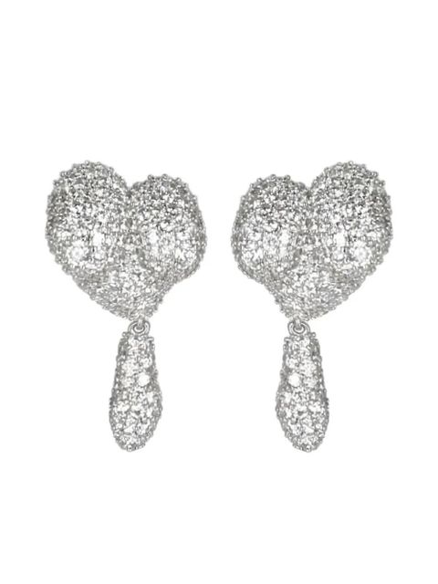 Vivienne Westwood asymmetric heart drop earrings - Silver - zdjęcie produktu nr 1