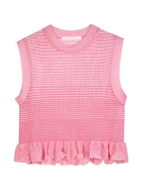 Cecilie Bahnsen fringed-hem sleeveless top - Pink - zdjęcie produktu nr 1