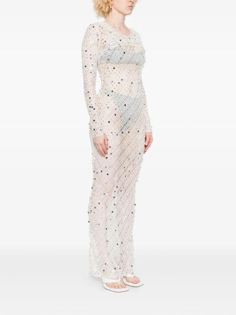 Paris Georgia sequin-embellished maxi dress - Neutrals