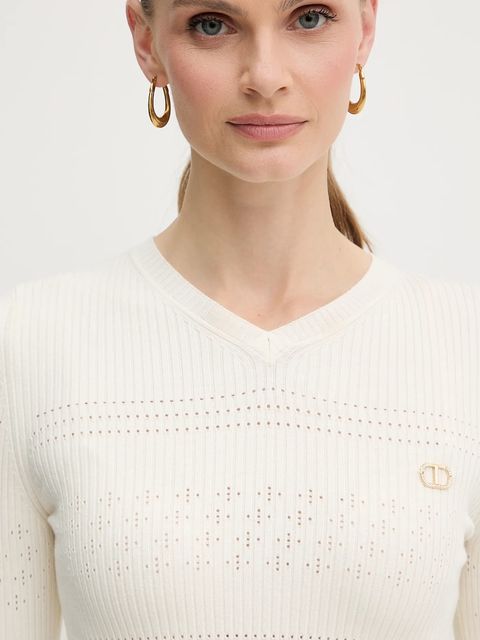 Twinset sweter damski kolor beżowy lekki 252TP3241