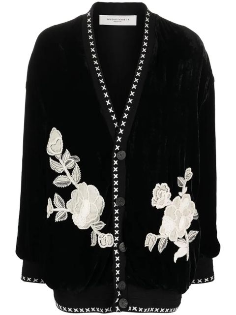 Golden Goose Journey embroidered velvet jacket cardigan - Black - zdjęcie produktu nr 1