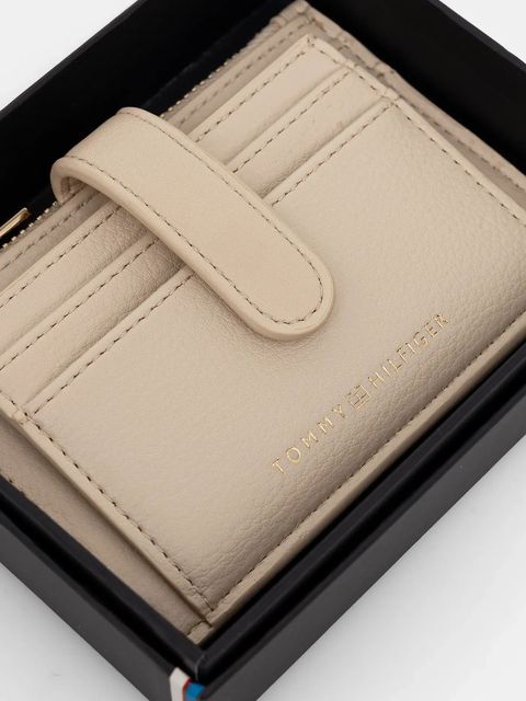 Tommy Hilfiger portfel damski kolor beżowy AW0AW18027