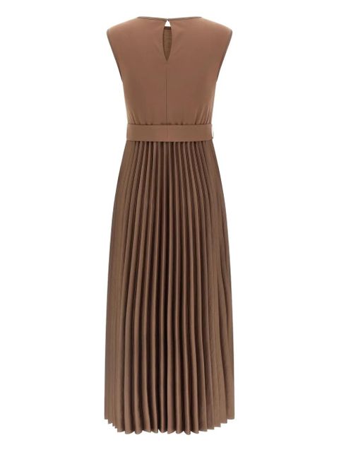 Weekend Max Mara Samuele pleated belted midi dress - Brown
