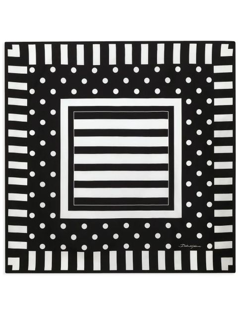 Dolce & Gabbana polka-dot silk twill scarf - Black - zdjęcie produktu nr 1