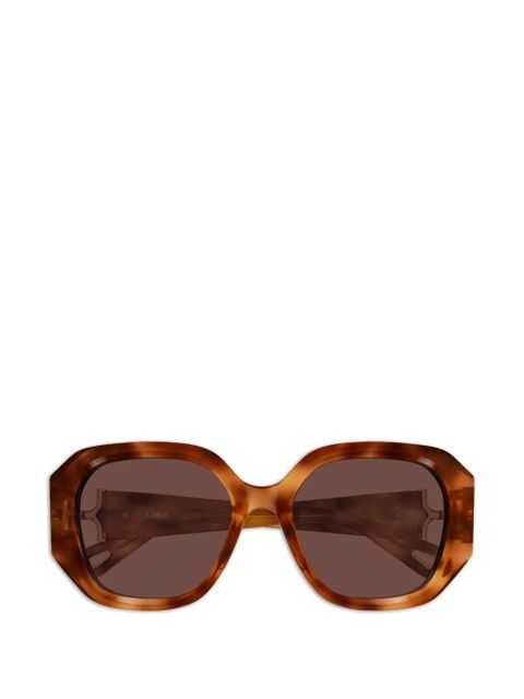 Chloé Eyewear geometric-frame sunglasses - Brown - zdjęcie produktu nr 1