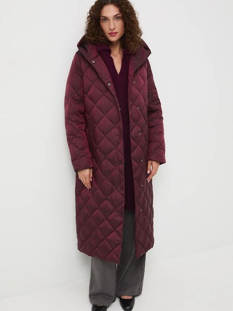 Medicine płaszcz puchowy damski kolor bordowy - zdjęcie produktu nr 2