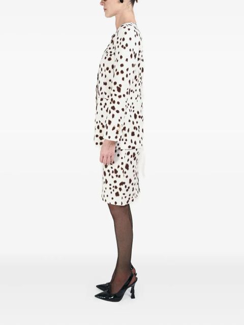 Rowen Rose dalmatian-pattern button-fastening jacket - White