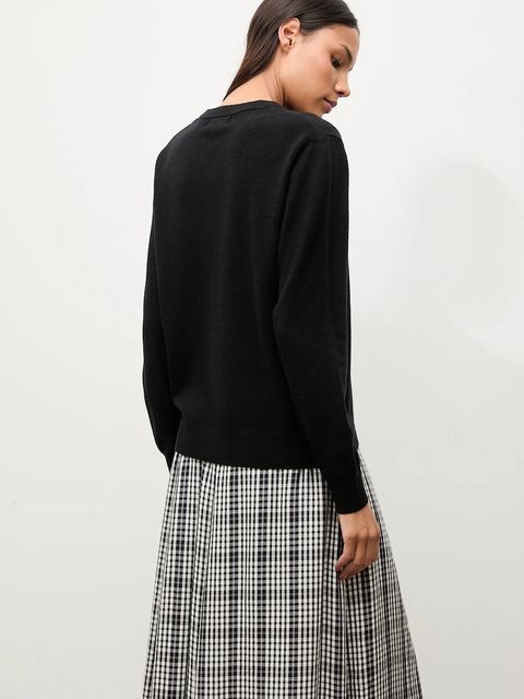 Answear.LAB sweter z wełny merino z apaszką damski kolor czarny lekki - zdjęcie produktu nr 2