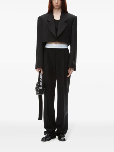 Alexander Wang pleat-detail logo-waistband trousers - Black